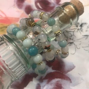 Handmade Real Crystal Bead Bracelet Set